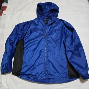 i5 Apparel Blue and Black Rain Windbreaker Jacket Heavy Duty Full Zip 2X /0037